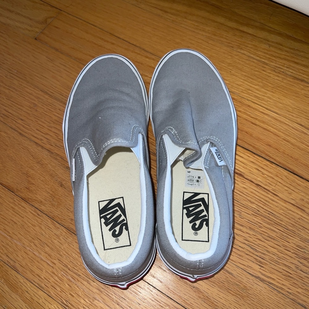 grey slip on vans